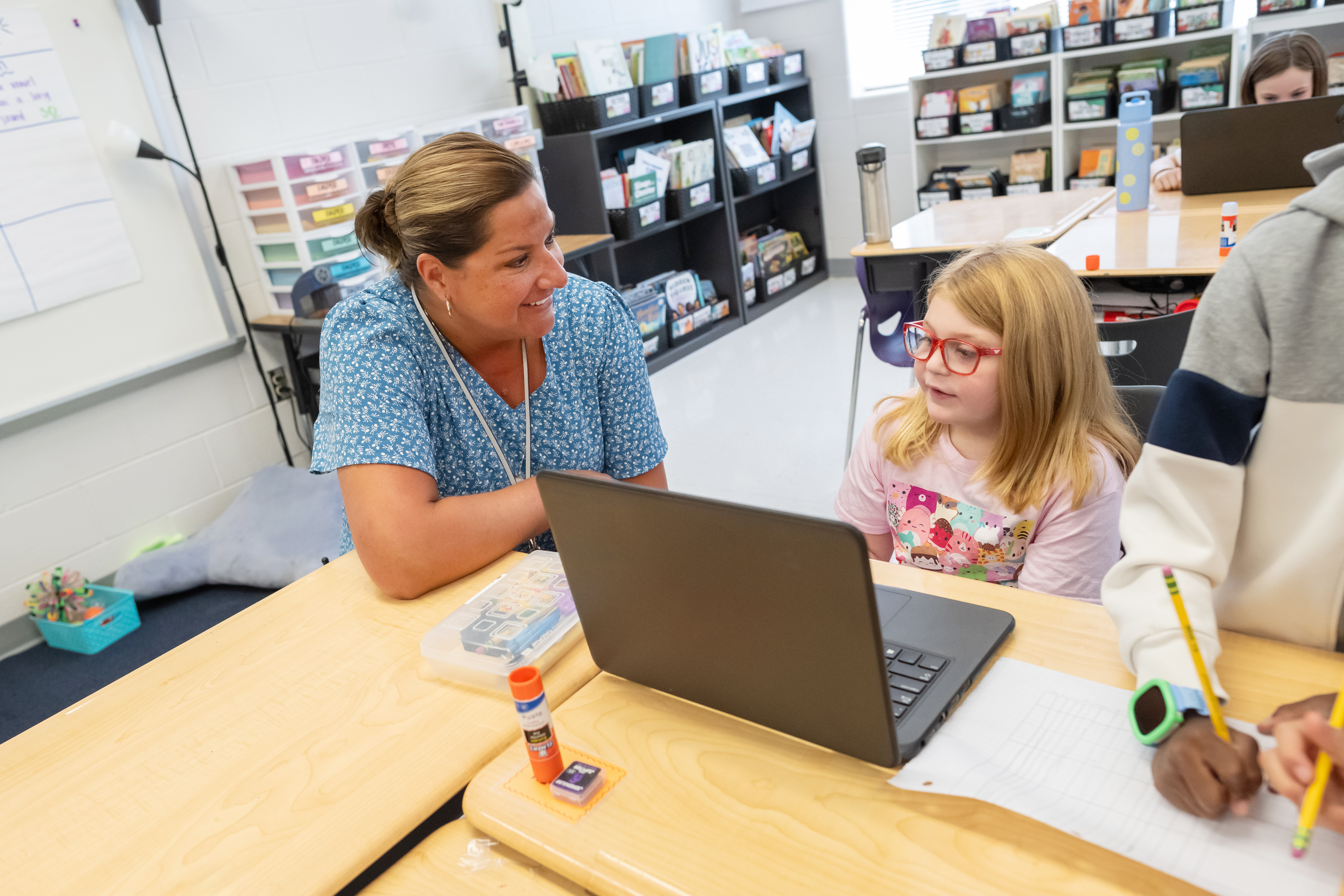 teacher with student