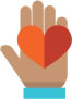 icon of heart in an open palm